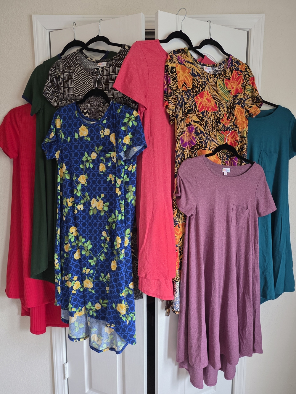 Lot of 8 LuLaRoe Dresses XS/S Bundle Carly Amelia